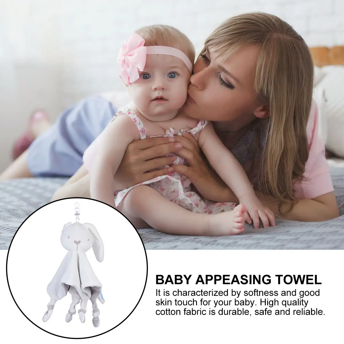 Rabbit Appeasing Towel Stuffed Bunny Infant Soothing Baby Comforter Animal Sleeping Cotton