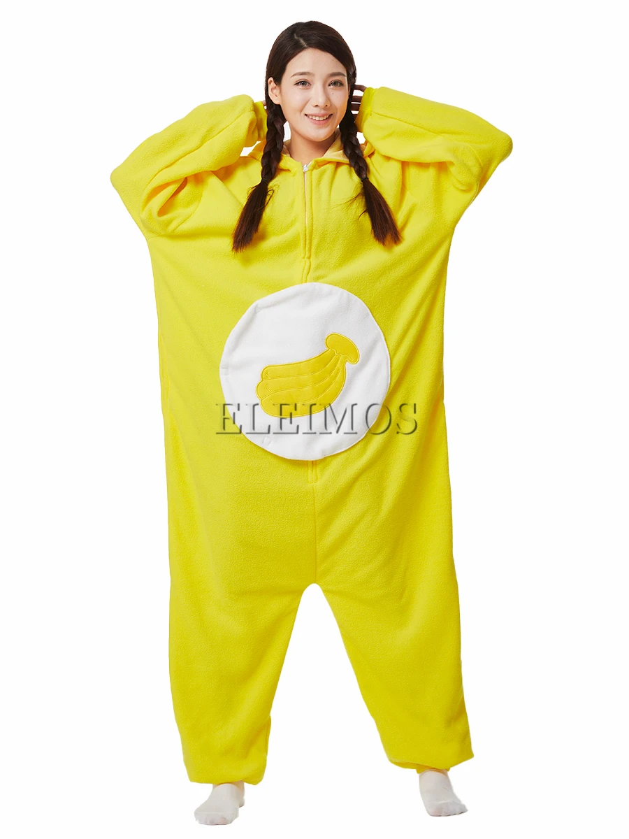 ELEIMOS Halloween Onesie Banana For Women Men Adult Animal Kigurumis Pyjamas Cartoon Pajama Homewear Cosplay Costume