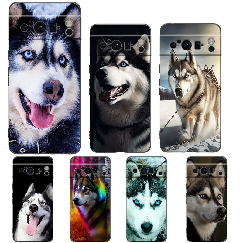 

Siberian Husky Sled Dog Phone Case Cover for Google Pixel 8 7 6 7A 6A Pro 5G Shockproof Silicone Soft 9 Pro XL 8 Pro 5G Shell