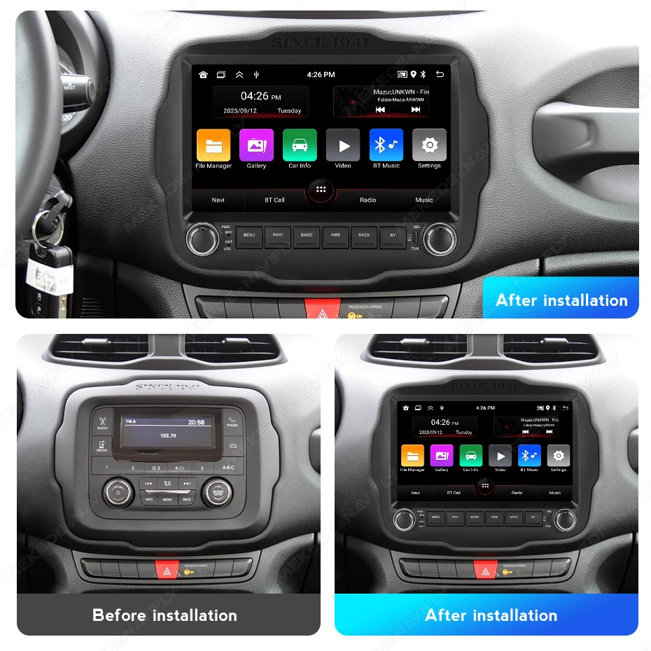 Android OS Wireless Carplay 2 Din Car Radio For Jeep Renegade 2014-2018 Central Multimedia Players Intelligent car audio system