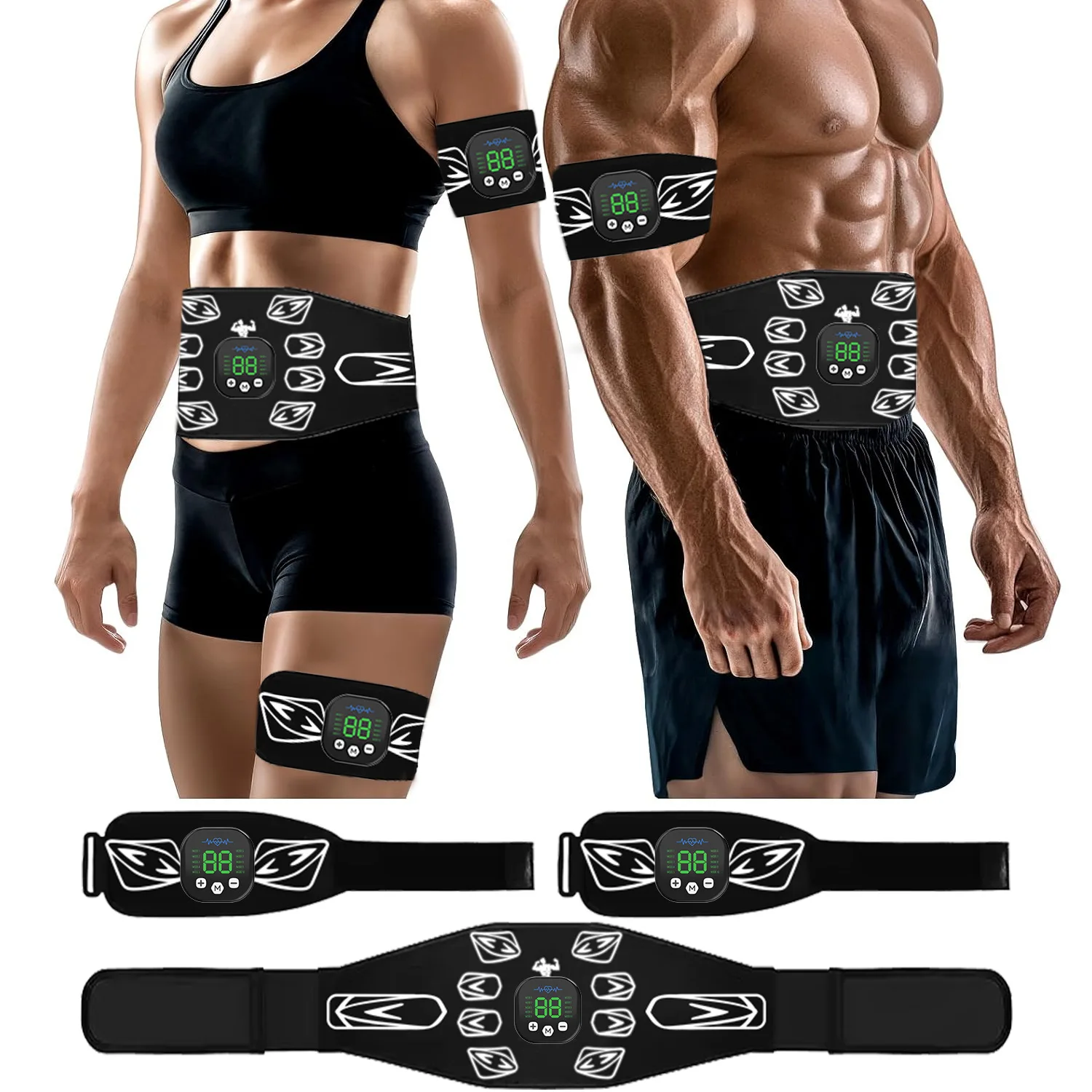 

EMS Muscle Stimulator Ab Belt Electronic Pulse Electronic Abdominal Toner for Core Strength Fitness Equipment for Home Use