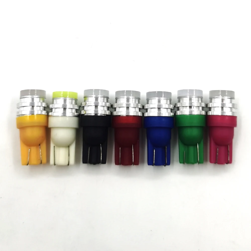 KE LI MI Aluminum T10 Wedge yellow Bulb Car Led Light t10 w5w 1.5W Amber/Blue/White/Green/Pink Auto led lamp