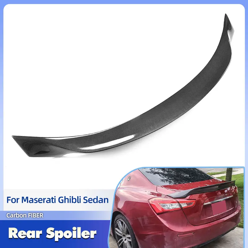 

Car Rear Trunk Spoiler Wings Carbon Fiber for Maserati Ghibli Sedan 2014-2016 Racing Rear Spoiler Boot Wing Lip Body Kit FRP