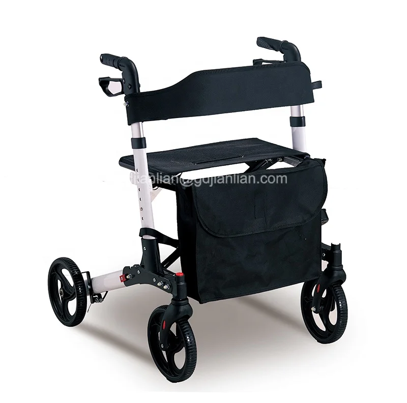 Rollator Walker Four Wheel Aluminum Shopping Disabled With Seat and Wheel Chair