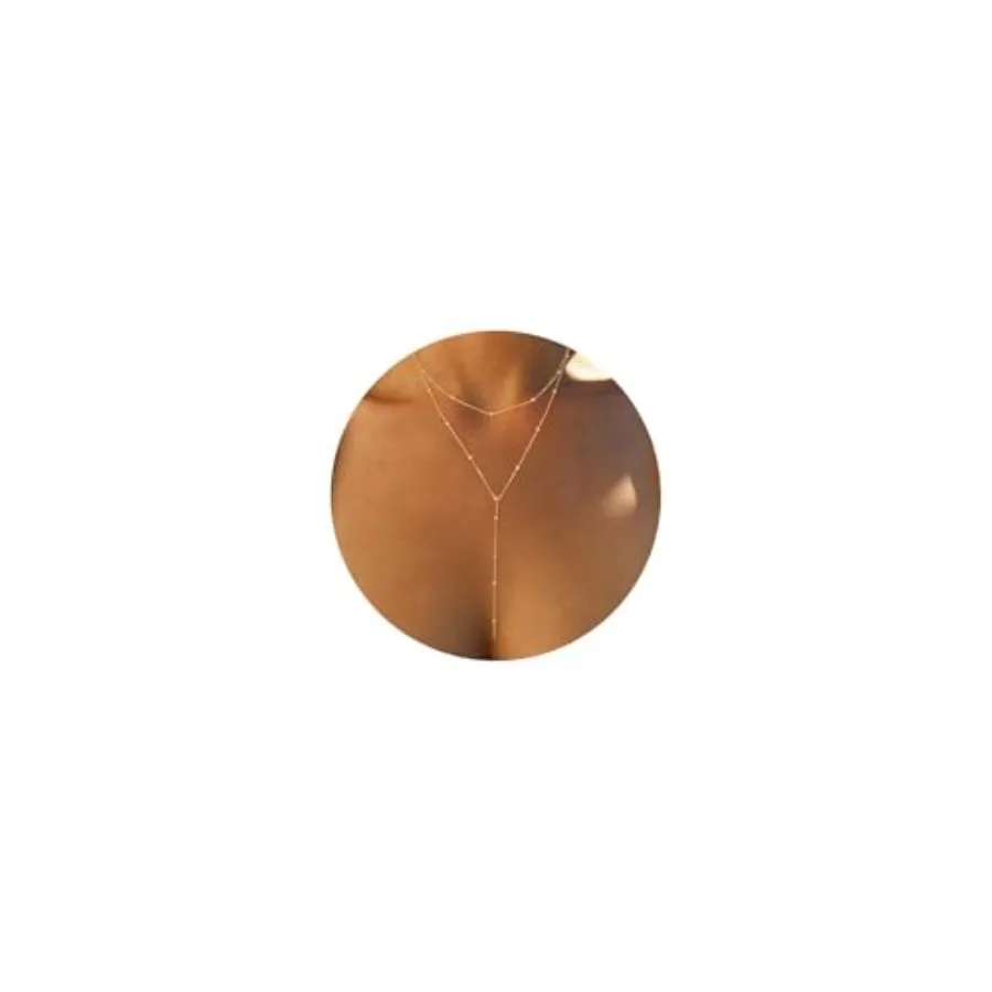 

Lariat Gold Necklace for Women, Daint Long Necklace 14k Gold Plated/Silver -Shaped Pendant Necklace Trend ed Chain Drop Necklac