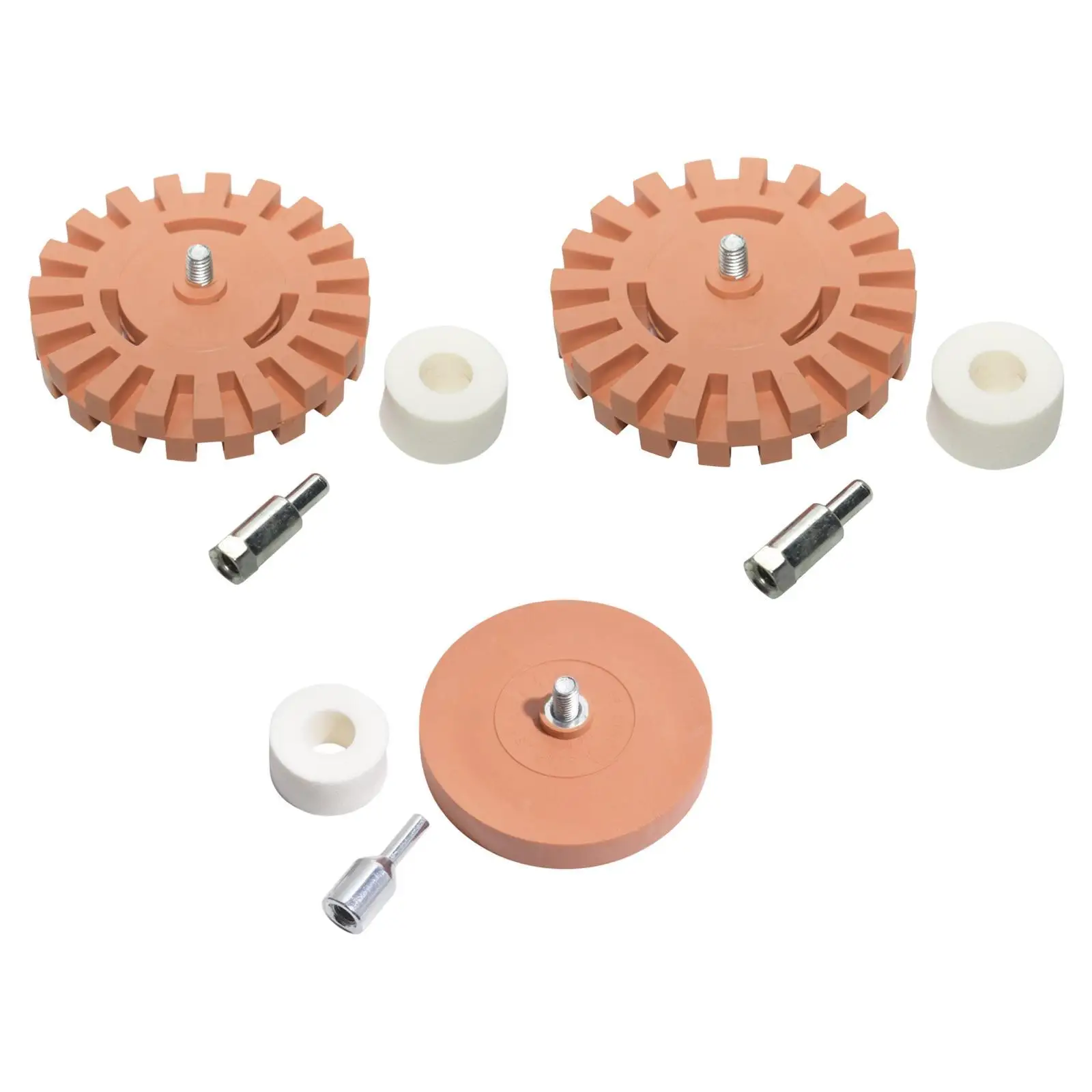 Eraser Wheel Set Rubber Material Car Vinyl Pinstripe Remover Drill Attachment for Auto Detailing and Repair