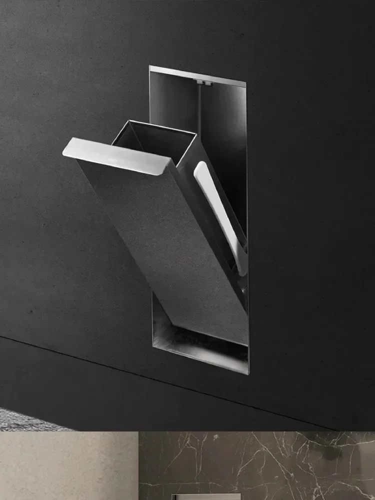

Built-in toilet, niche trash can, toilet built-in stainless steel rack, custom hidden hand tissue box