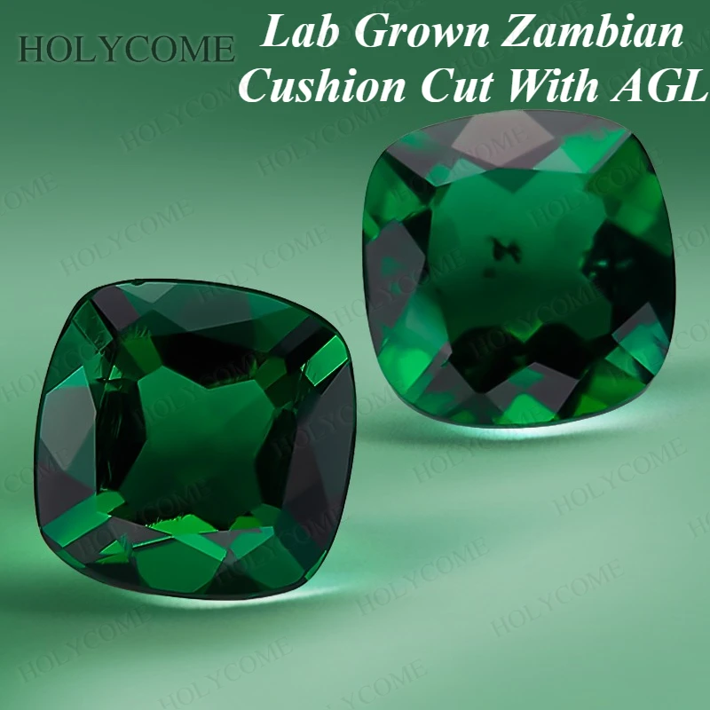 

Выращен в лаборатории, Замбия, изумрудная квадратная подушка, гидротермальные трещины, включения внутри с сертификатом AGL, верхние бусины, изготовление ювелирных изделий