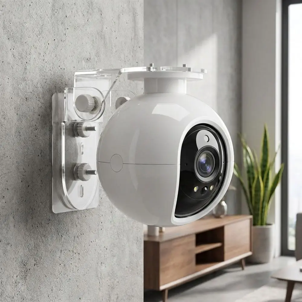 Acrylic Video Surveillance Camera Mount Upside-Down Mount Adjustable-angle Wall Mount Camera Stand Drill-Free Fixer L Shape