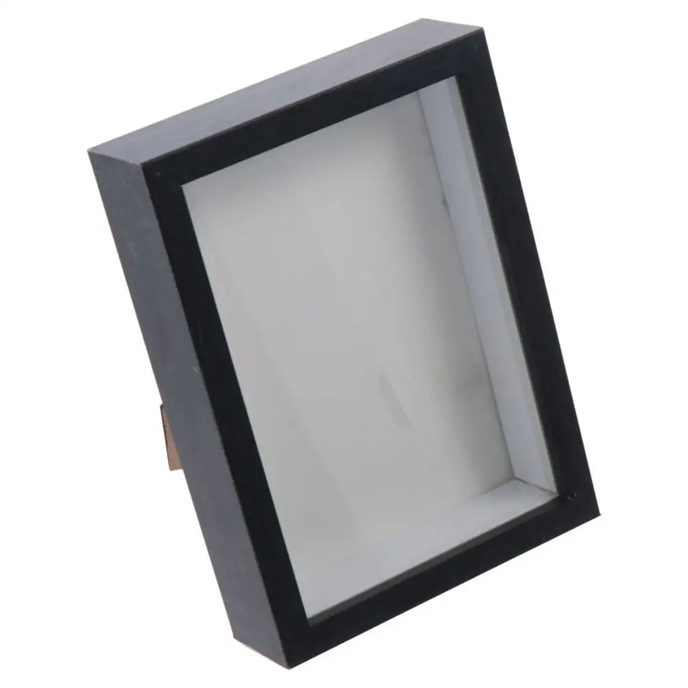 Durable Multi-size Shadow Box Frame Rectangular Natral Wood Black Wooden Photo Frame Acrylic Display Case Flora Ticket Crafts