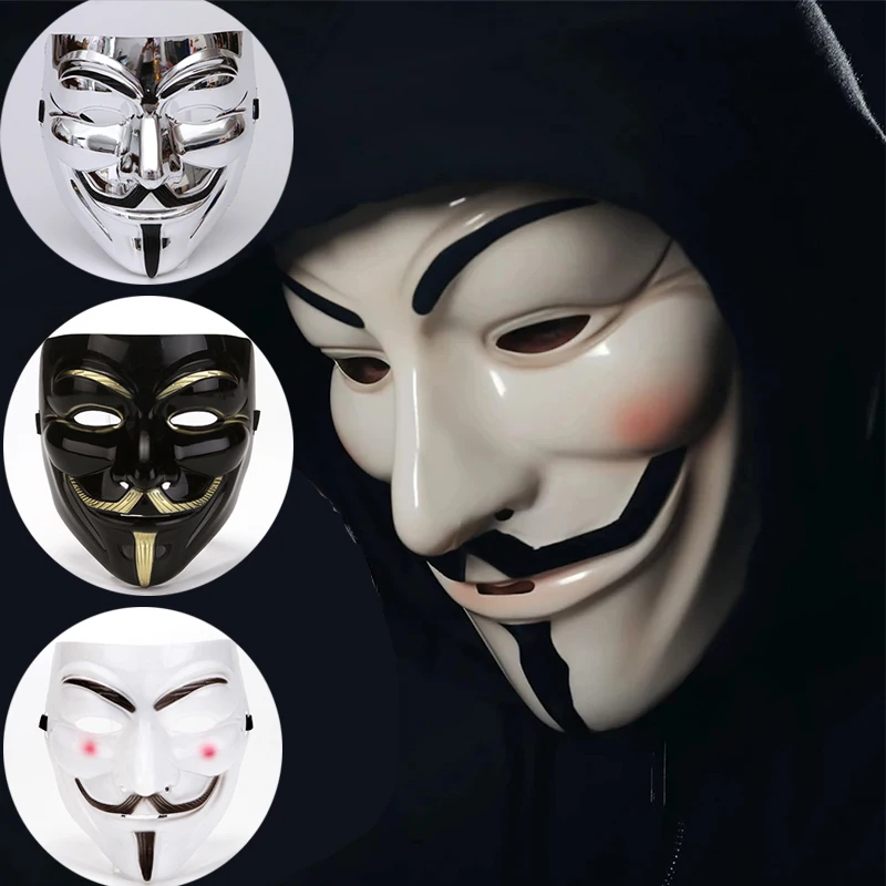 Halloween V Face Movie Cosplay Hacker Mask Anonymous Christmas Party Gifts for Adult Kid Film Theme Costume Accessories Headgear