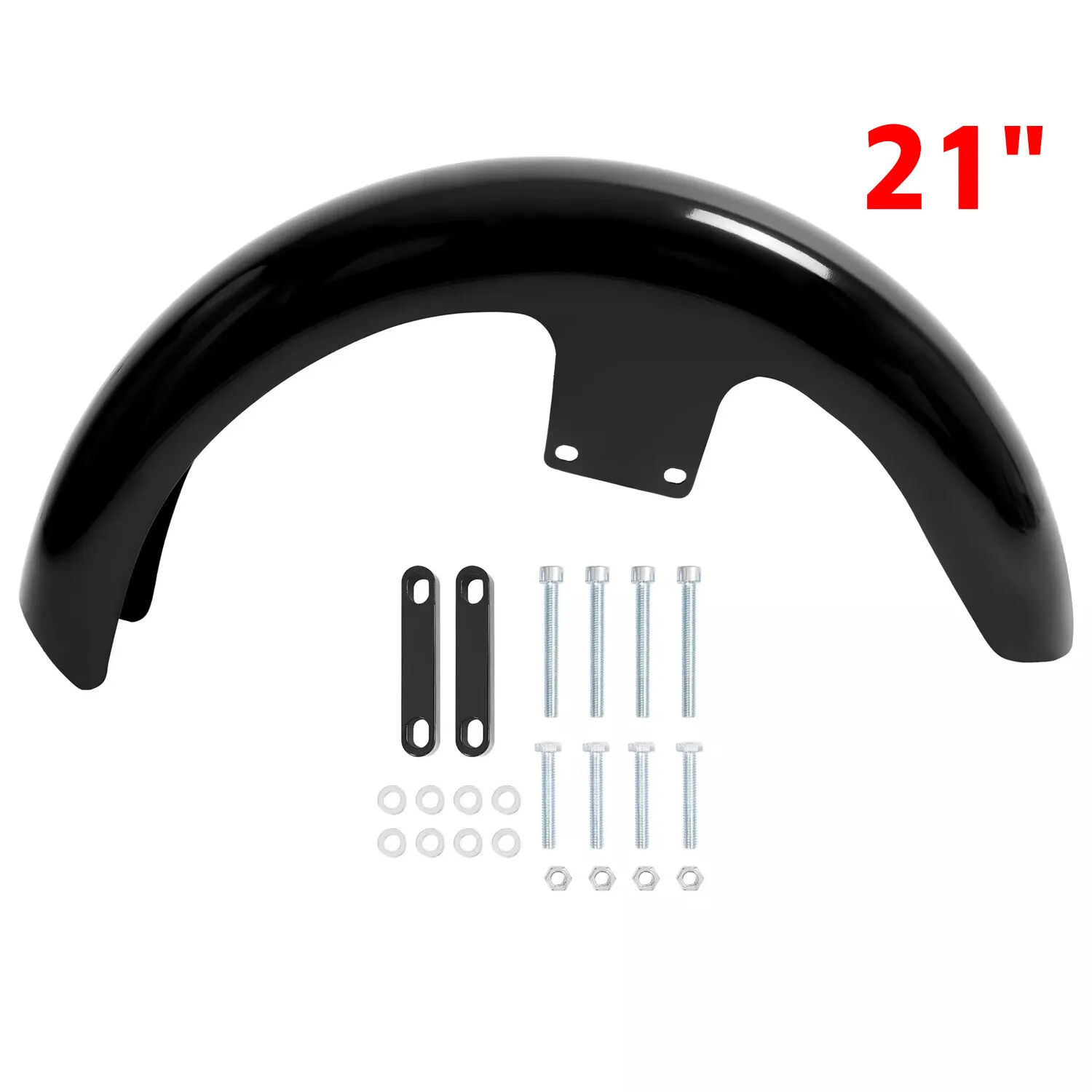 Vivid Black 21"Wrap Front Fender For Harley Touring Electra Street Glide Baggers