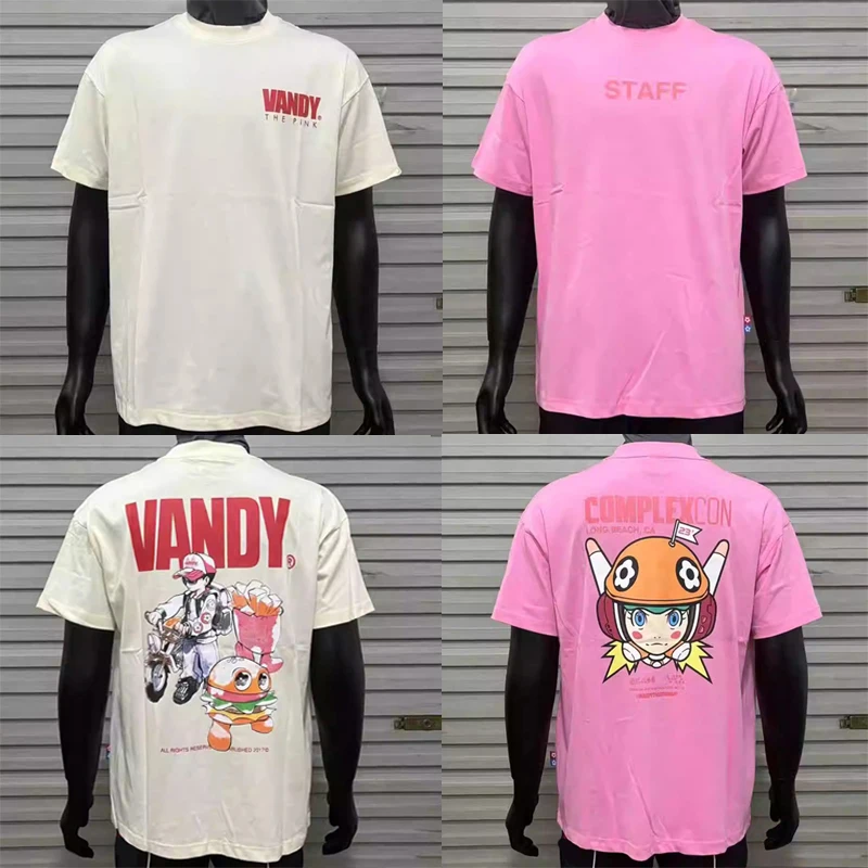 Summer Vandy The Pink Short-sleeved T-shirts High Street Casual Cartoon Printing VANDYTHEPINK T-shirt Spot Inventory