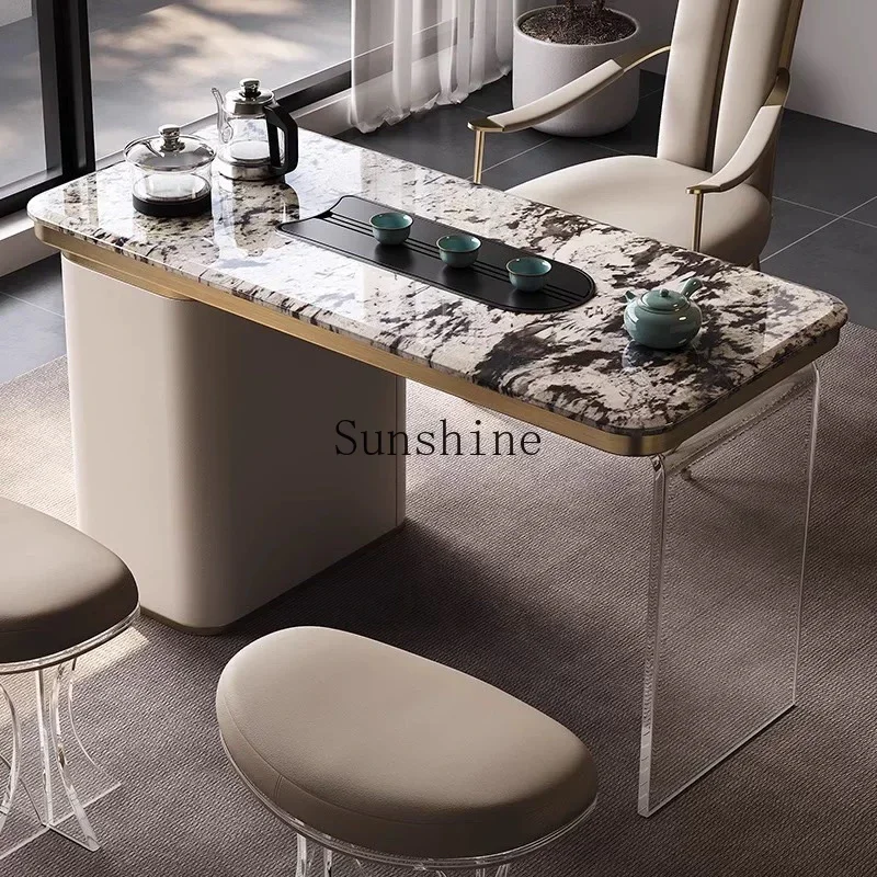 

Light luxury balcony tea table and chair combination household Chinese simple high-end small apartment FT