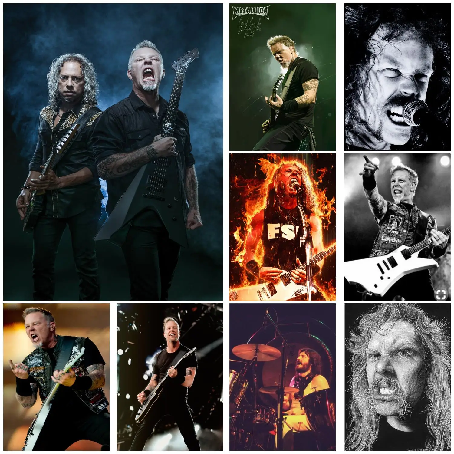 james hetfield singer Poster Prints Wall Art Canvas Painting Poster For Modern Family Living Room Home Decor