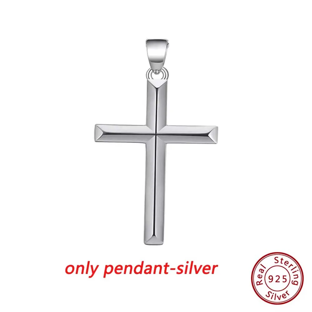 ORSA JEWELS Neue authentische 14 Karat vergoldete Kreuz-Halskette für Damen und Herren, Paarschmuck, Geschenke, Heiliges Religionskreuz, 925er Silber, NMN01