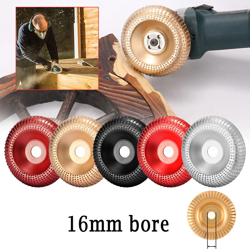 

5PCS/Set Wood Grinding Polishing Wheel Wood Carving Rotary Disc Sanding Tool Abrasive Engraving Disc For Angle Grinder 16mm Bore