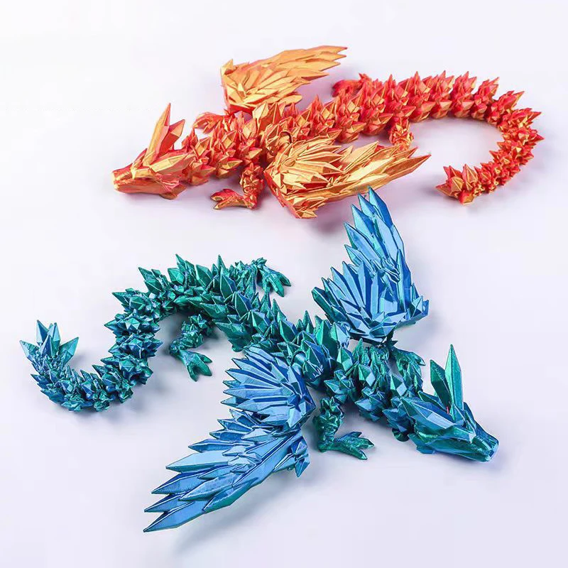 3D Printed Articulated Magic Dragon Poseable Wings Fantasy Dragon Figurine with Egg Easter Desktop Decor Collectible Gift