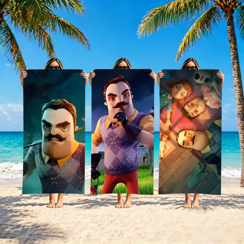 H-Hello Neighbor Towel Microfiber beach towel, quick-dry, sand-free, ultra-fine fiber, super soft.