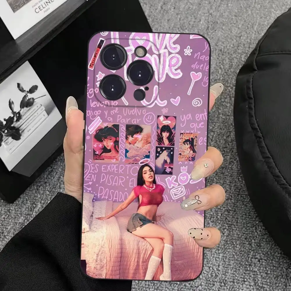 가수 K-Kenia OS 아이폰 케이스 (아이폰 17, 16, 15, 14, 13, 12, 11, 플러스, 프로 맥스, XS, X, XR, SE, 미니, 8, 7 호환) 부드러운 실리콘 블랙 커버