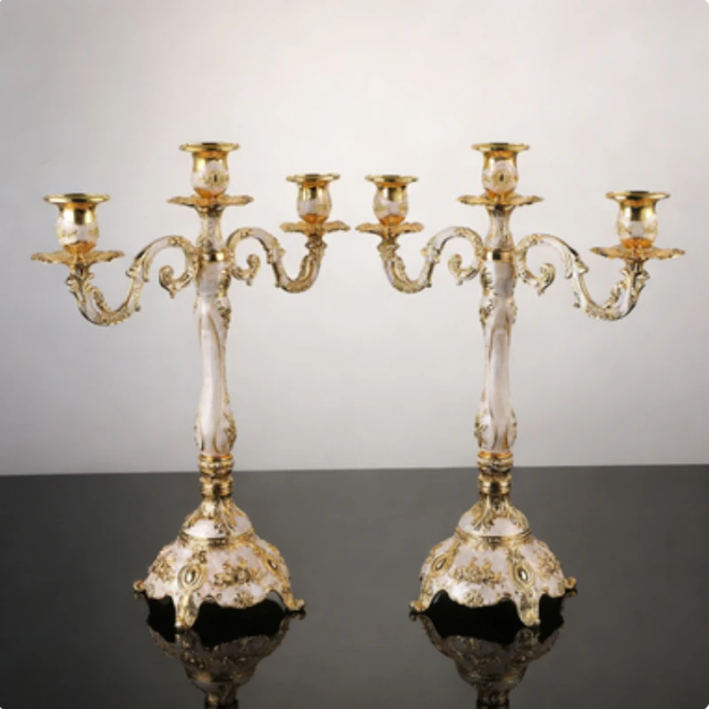 3/5-head European Retro Candlestick Wedding Hotel Western Restaurant Candlelight Dinner Exquisite Decoration
