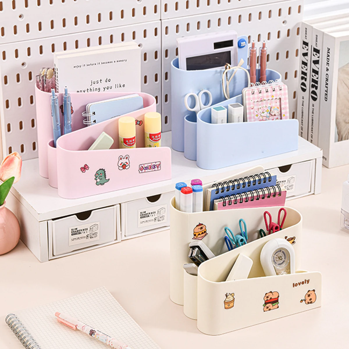 

Креативный офисный настольный ящик для хранения канцелярских принадлежностей, держатель для ручек, студенческий стол, заметки, карты, разные стеллажи для сортировки и хранения