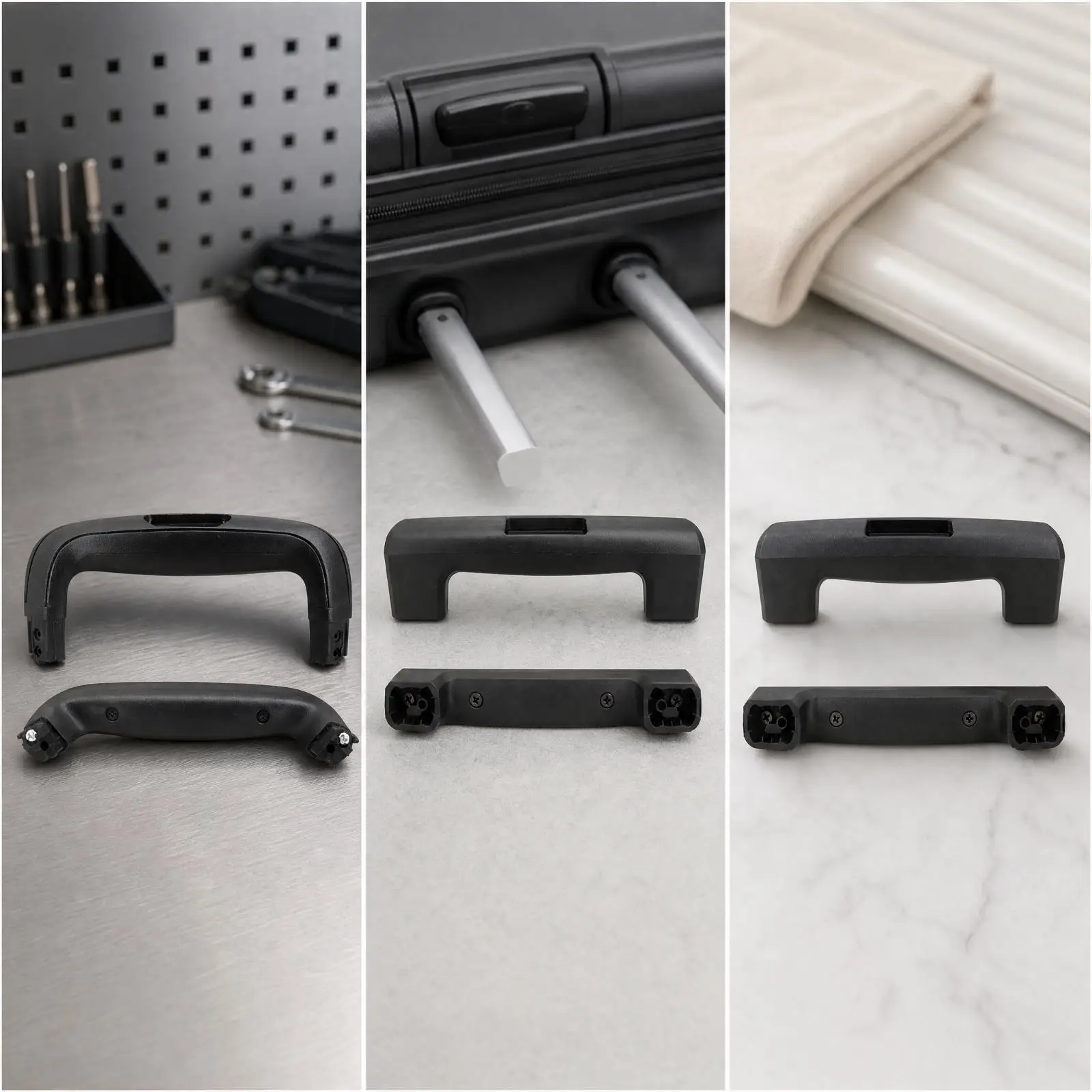Replacement Carry Handle for Luggage Suitcase Grip Black Plastic with Hollow Underside for Easy Fix