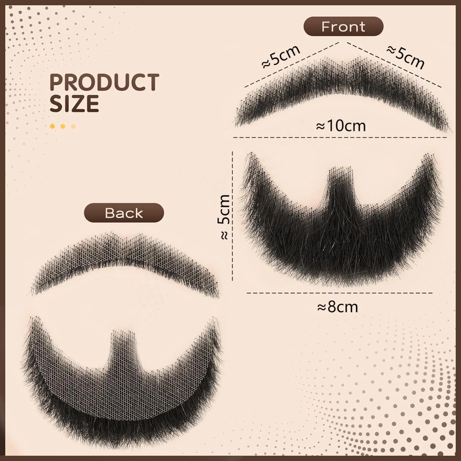 Fake Beard for Adults Men Realistic Makeup Lace Invisible Handmade Artificial Beards for Makeup/Business Banquets/Parties etc