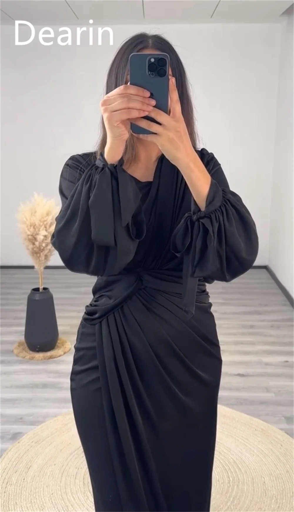 Customized Evening Dress Prom Gown Party Occasion Formal YPMWZX Scoop Neckline Column Floor Length Skirts Vertically Bespoke Occ