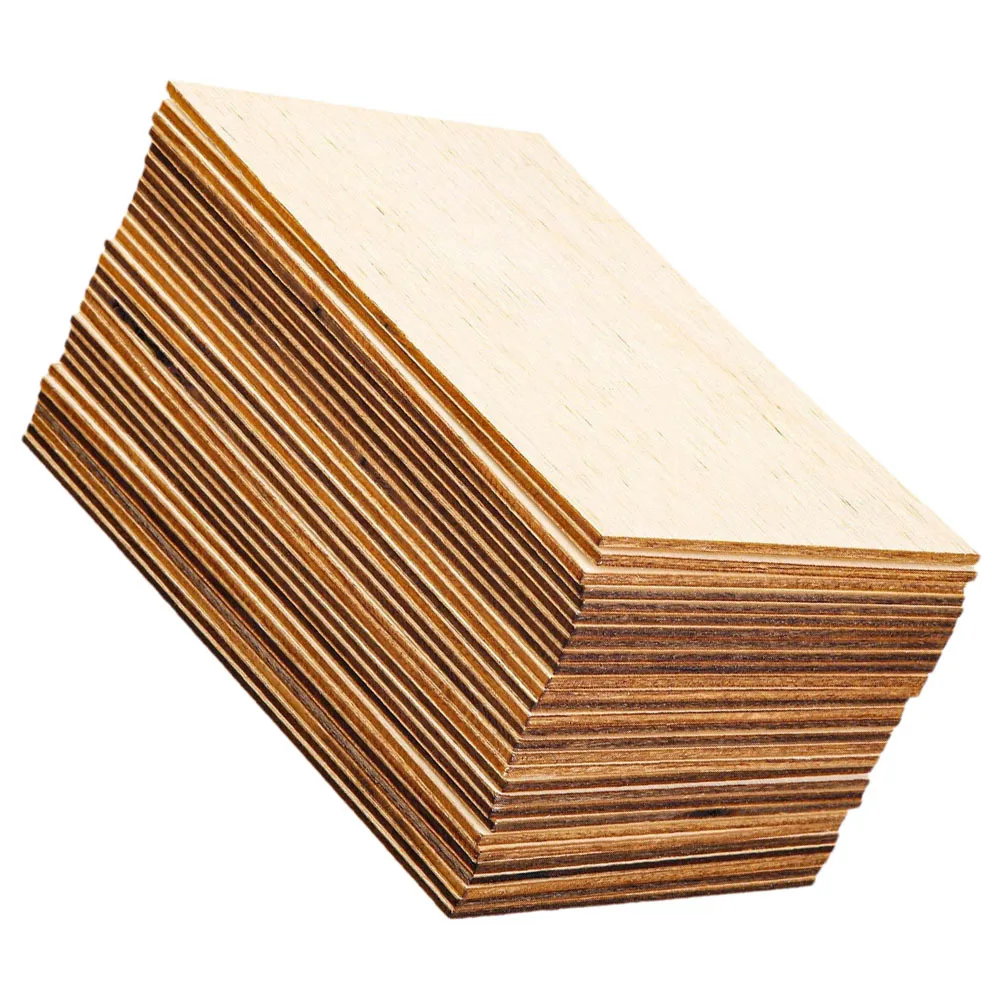 

60Pcs Unfinished Rectangular Wood Sheets Blank DIY Craft Boards for Art Painting Decorative Signs Home Interior Design Wooden