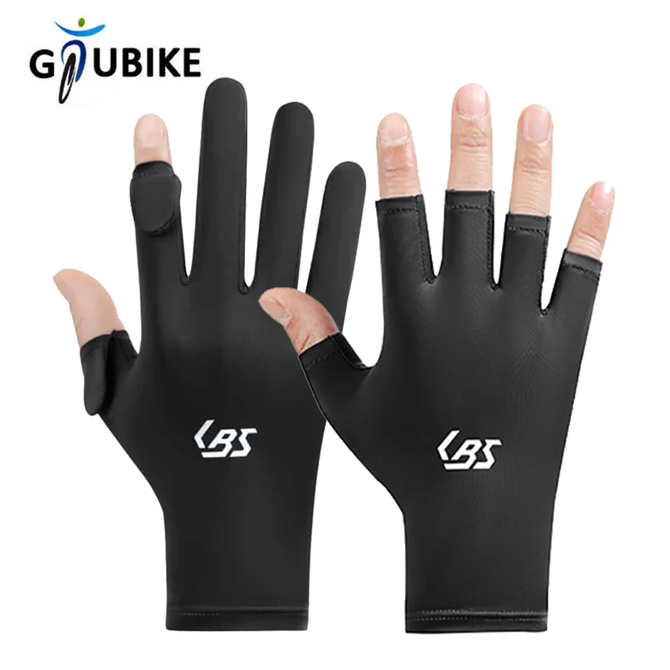 Summer Thin Sun Protection Cycling Gloves Two-Finger Flip Touchscreen Breathable Anti-Slip Driving Men Women Stretch Gloves