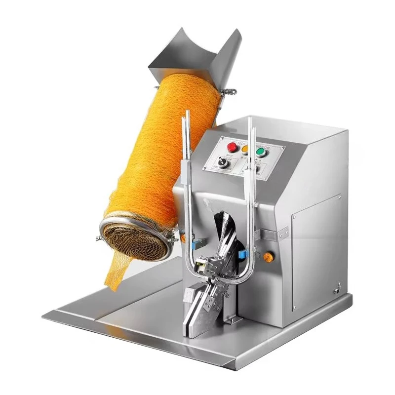 

Electric Tying Machine Onion Vegetable Fruit Net Mesh Bag Clipper Auto Orange Nut Garlic Plastic Bag Sealing Packing Machine