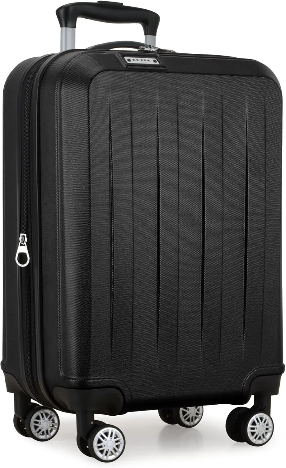 

Expandable Hardside Spinner Luggage, Black, 21" Carry-on with Smooth Wheels and Lightweight Design