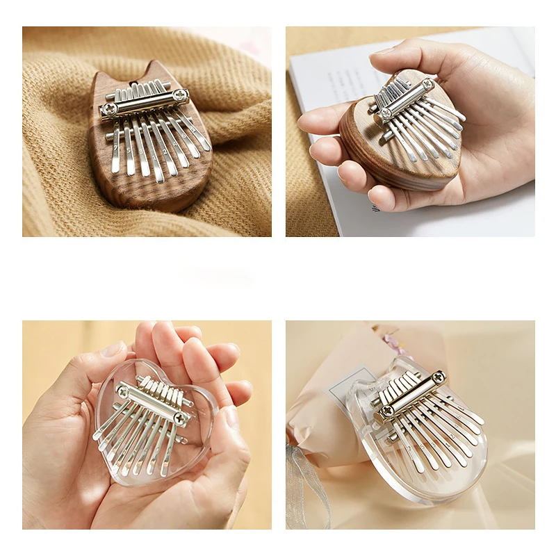 8 Keys Mini Kalimba Professional Thumb Piano Acrylic Crystal Kalimba Mold Finger Piano Musical Instrument Kids Christmas Gifts