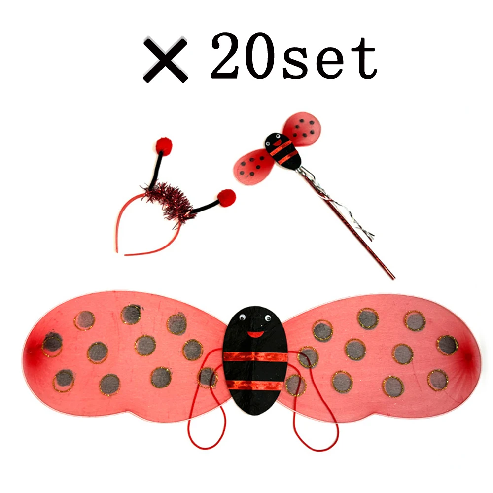 Multiple quantity combinations Little Bee Children's Performance Little Bee Dance Set Birthday Party Bee Elf Headwear Wings Wand