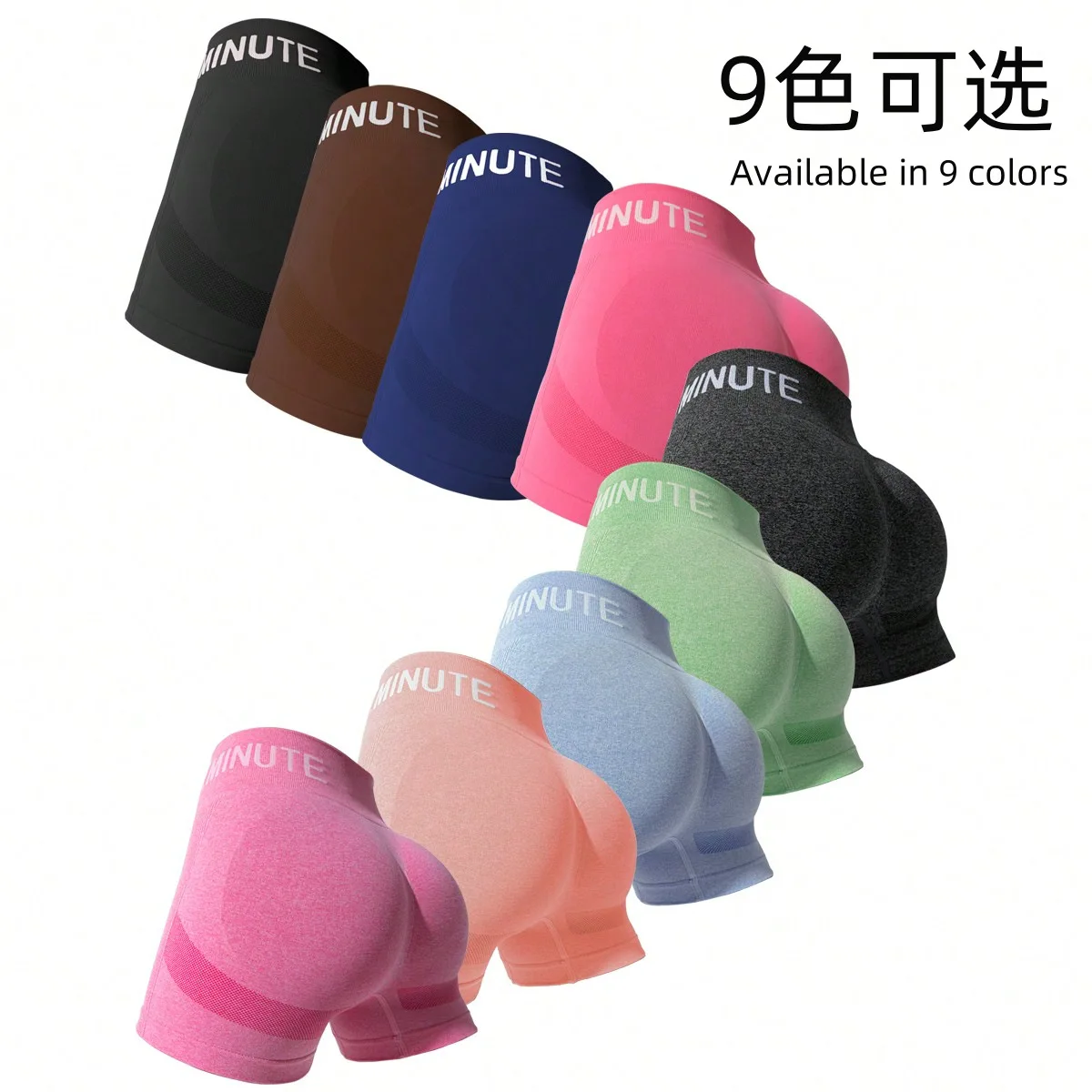 Women Seamless Yoga Shorts High Waisted Elastic Hip Lifting Sports Shorts Gym Exercise Knitted Leggings Fitness Pants