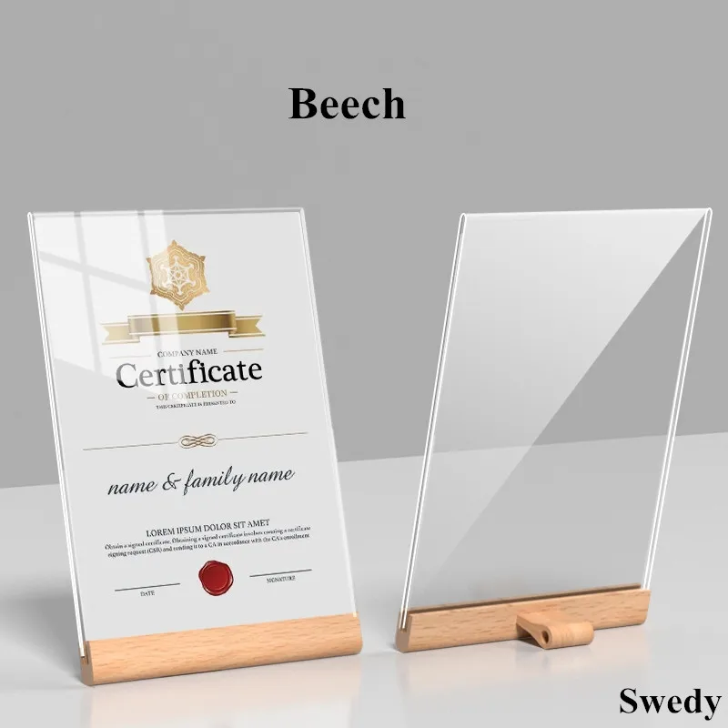 A6 100X150MM Slant-Back Acrylic Sign Holder Photo Ad Frame Table Menu Picture Flyers Paper Holder Display Stand