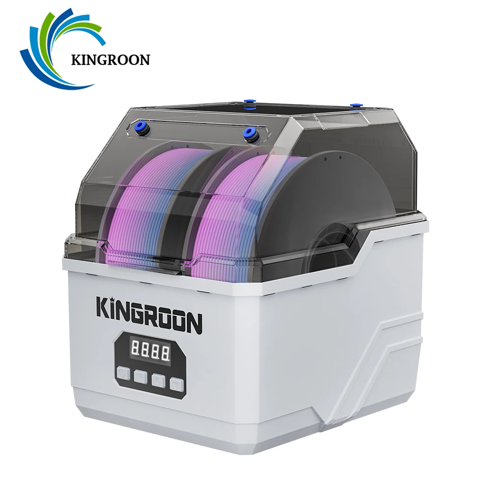 

KINGROON 3D Filament Dry Box 2 Rolls Fila-Dryer All-arround Heating Adjustable 40-60°C Drybox 2KG Drying Box For 1KG 250g Spool