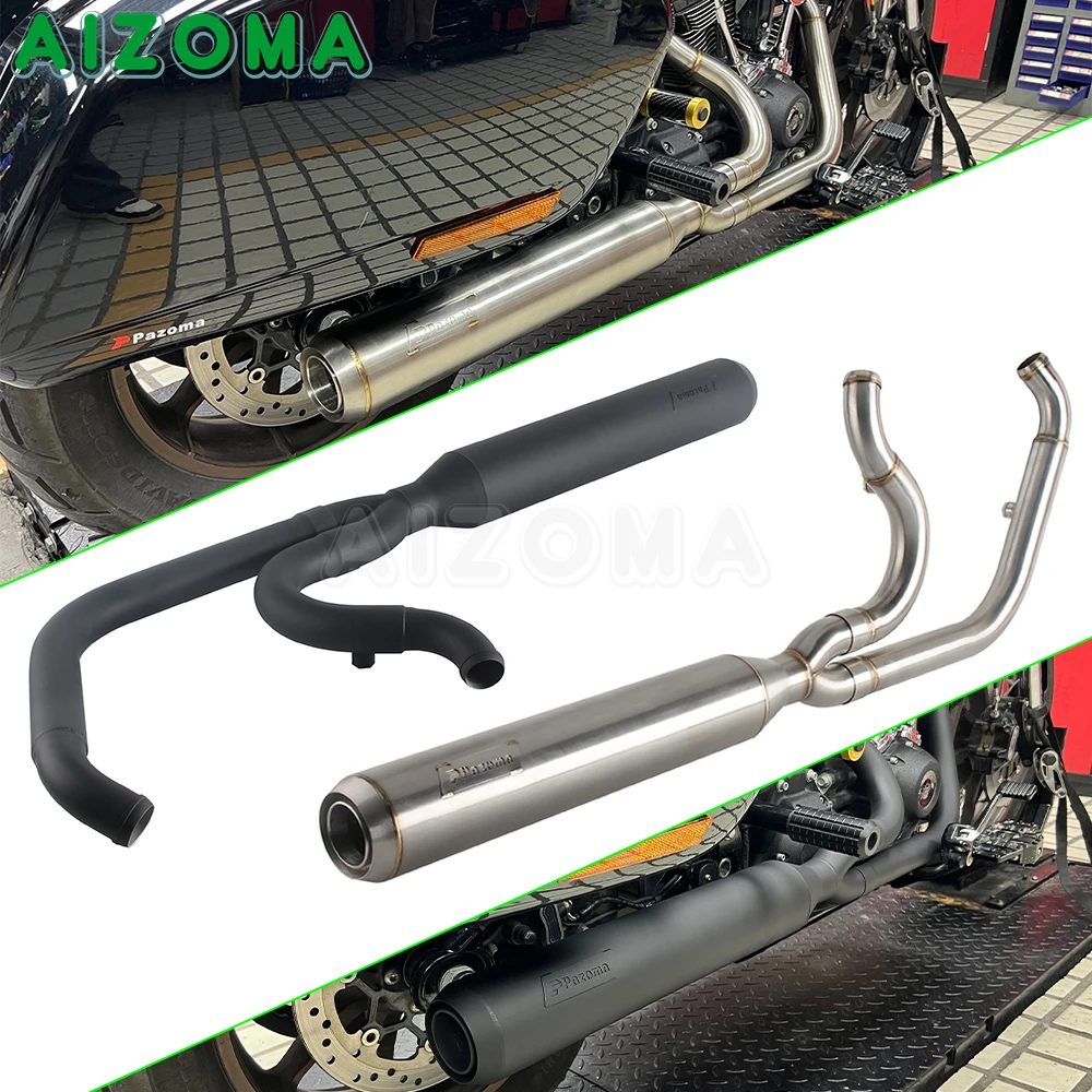 

Мотоциклетная выхлопная система 2-в-1 полной длины из нержавеющей стали с глушителем для Harley Softail Low Rider FXLRST FXRST 117 2022-24