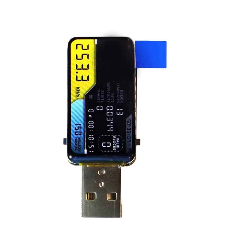 AA80 For USB 250KH/S Mini BTC Solo Lottery Mining Machine with Smart LCD Display DIY Crypto Miner