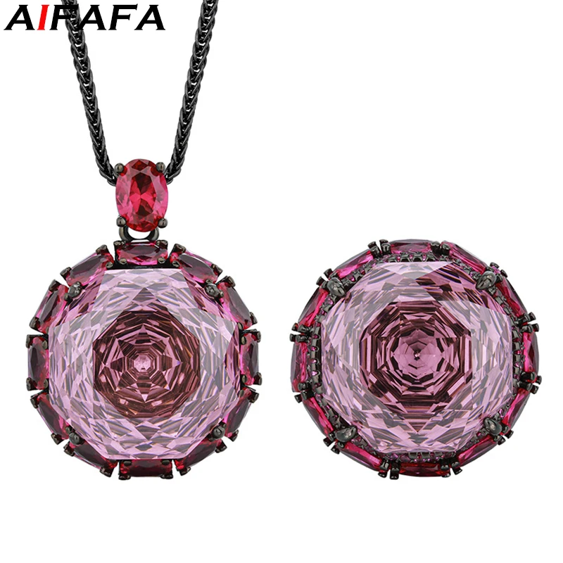 

Rose Cut Lab Diamond Pendant Necklace Finger Ring Sparkle 3 Color Big 5A Grade Zircon Pendant Beauty Fashion Jewelry Accessories