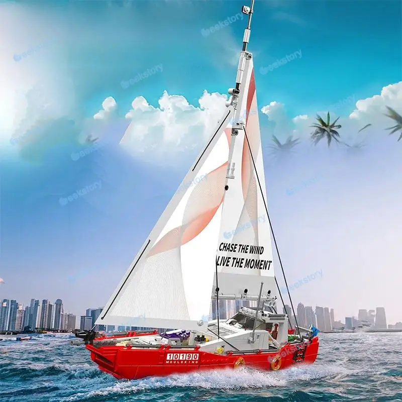 현대식 요트 모델 블록 키트 창의적인 해양 요트 수집품 소년 조립식 MOC 브릭 어른 장난감 선물