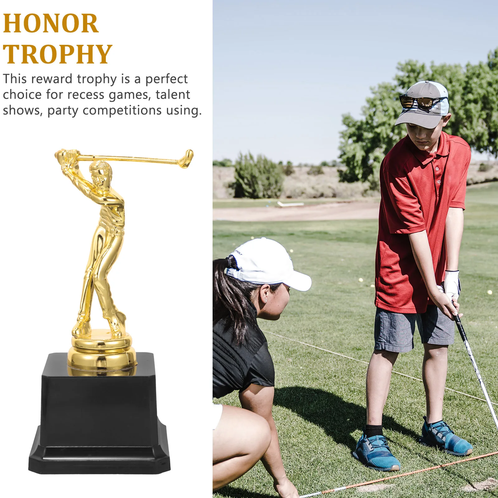 

Golf Trophy Cup for Sports Competition Kids Trophy Decor Customizable ABS Material Kids Decor Exquisite Memorabilia