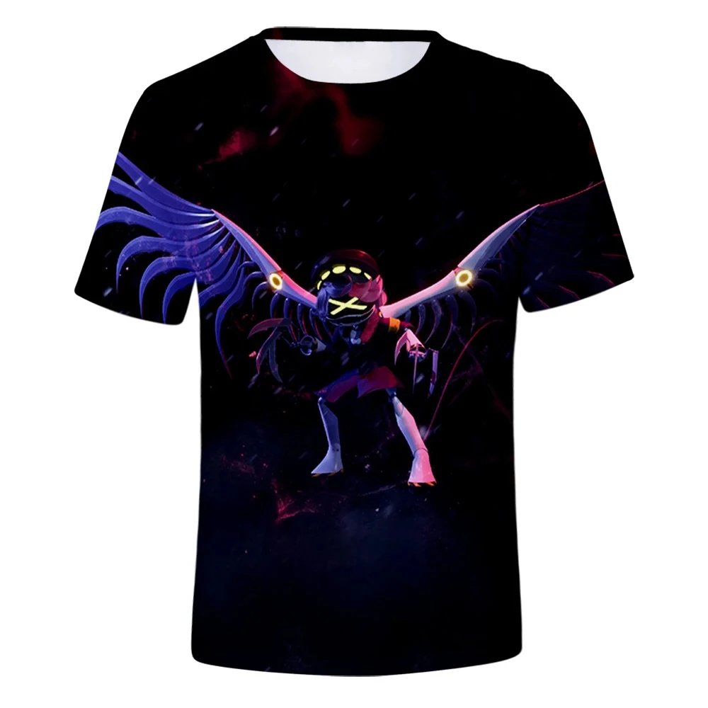 男性と女性のためのホラーアニメTシャツ,3DプリントTシャツ,特大のストリートウェア,半袖Tシャツ,トップス,子供服