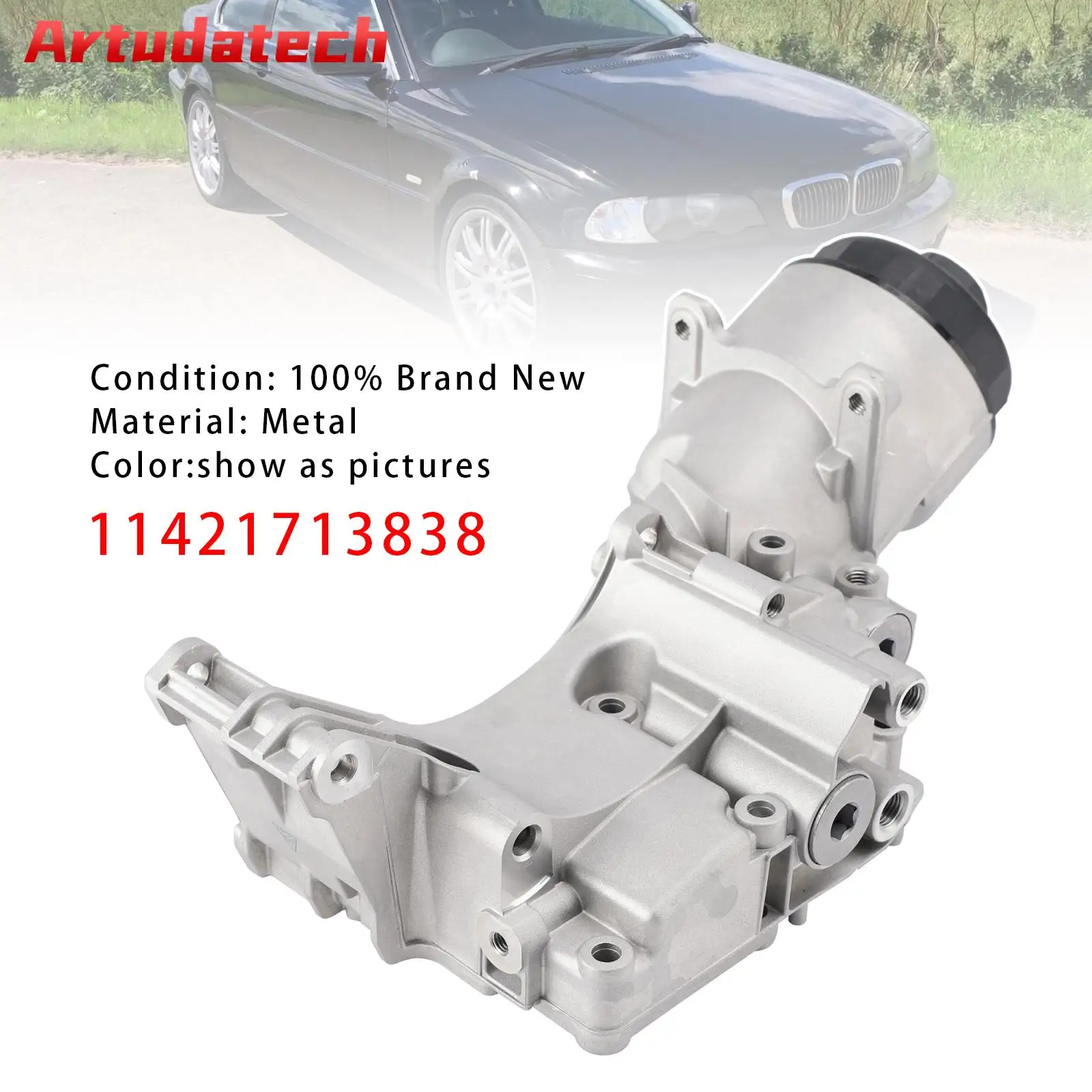 

Artudatech Engine Oil Cooler Filter Housing 11421713838 For BMW E85 E46 E39 320i 330i X5 Car Accessories