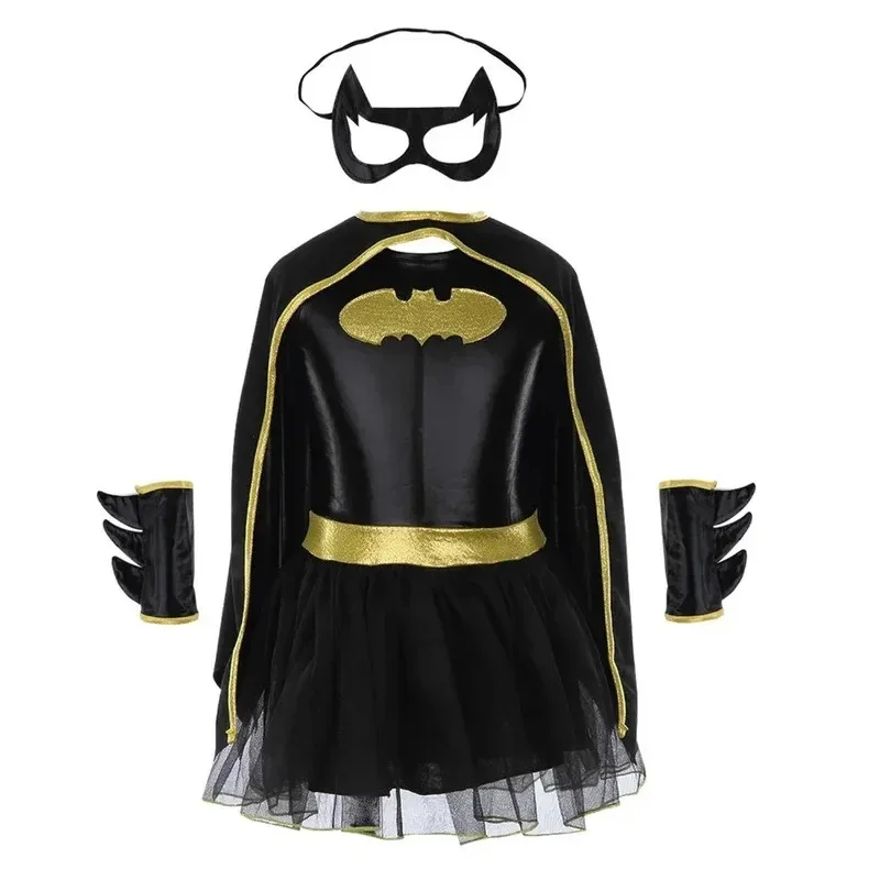 Bambini Ragazze Bat Man Batgirl Fancy Dress Tutu Supereroe Cosplay Costume di Halloween Abiti Comic Masquerade Sera Super Man
