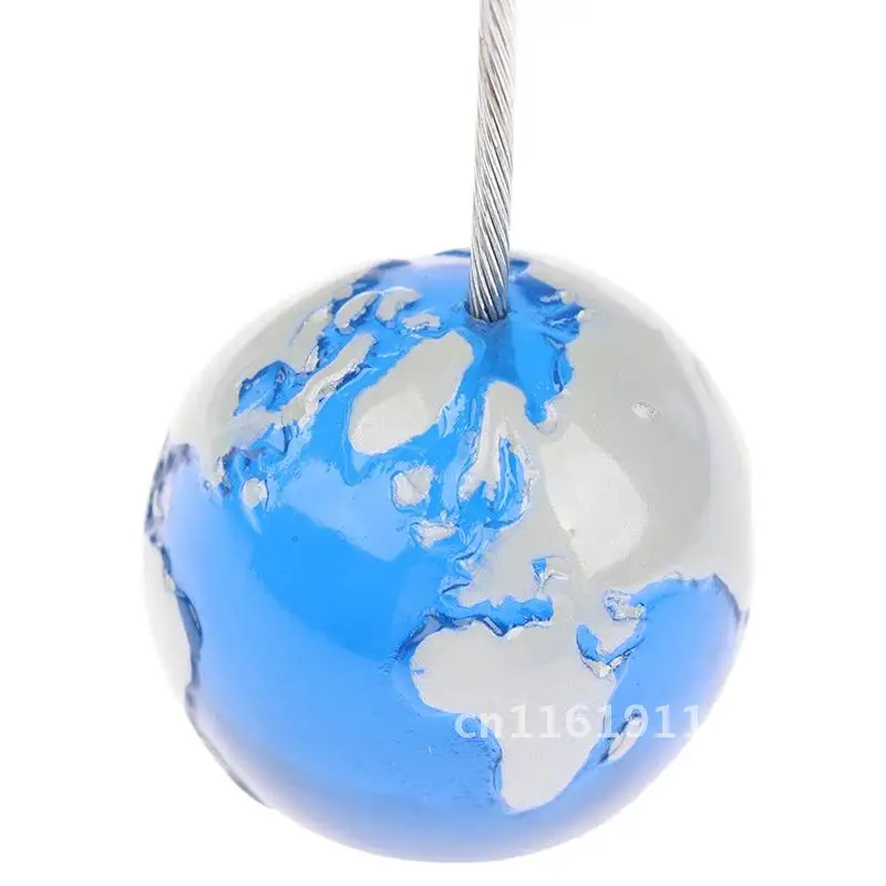 Earth Base Alligator Wire Photo Clip,Memo Card Holder,Globe Stand Message Note Clamp,Enviromental Caring Gift Blue