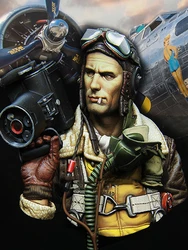 1/10 ancient Bomber Pilot man warrior  bust   toy Resin Model Miniature Kit unassembly Unpainted