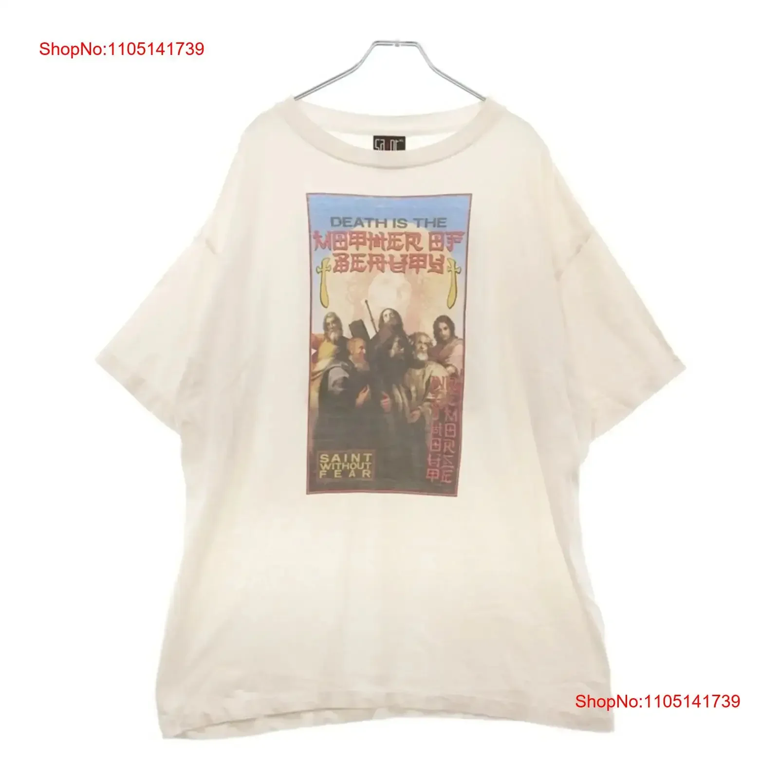 

Футболка SAINT MICHAEL St 23AW RK_SS TEE с принтом и круглым вырезом, винтажная стильная дышащая футболка унисекс с рисунком