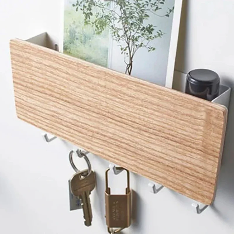Wandmontierte Schlüsselleiste für den Eingangsbereich, Kreativer Wandhaken ohne Bohren, Multifunktionales Aufbewahrungsregal
